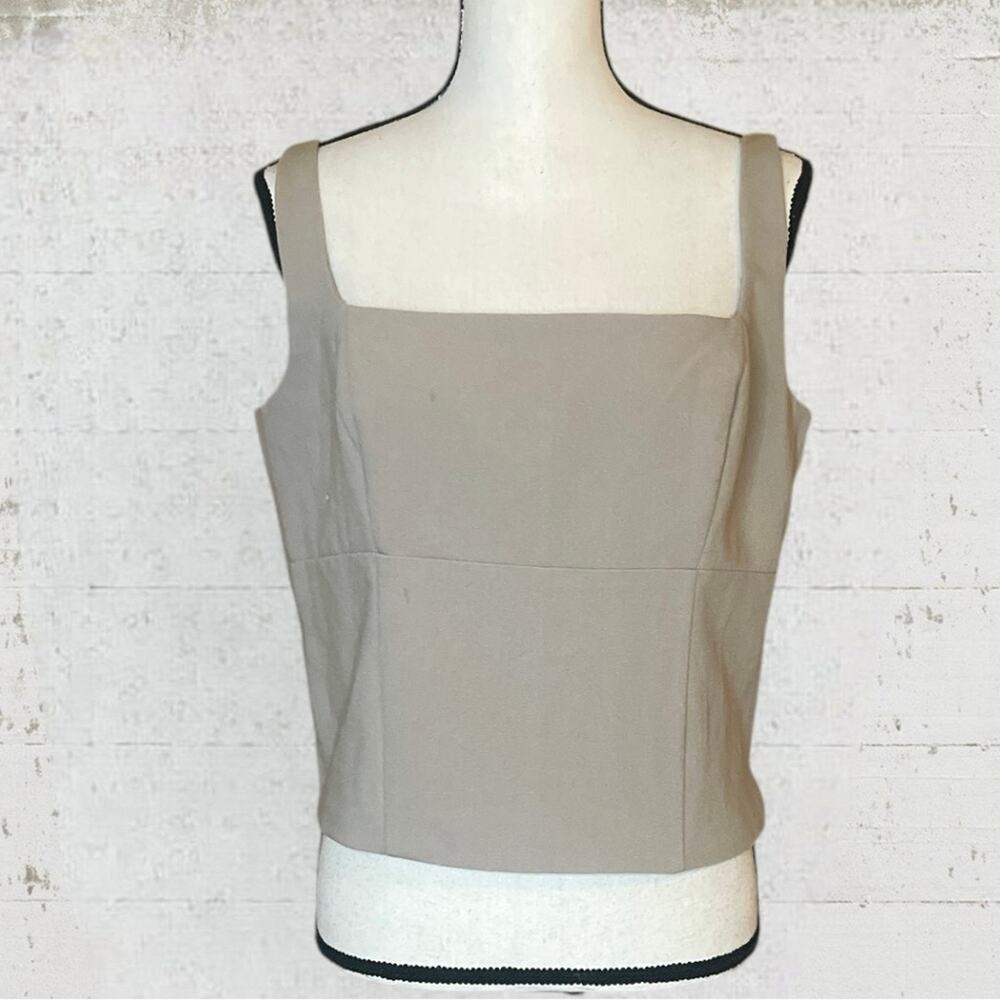 Abercrombie & Fitch Tailored Squared Neck Tank Size XL Minimalist Neutral
